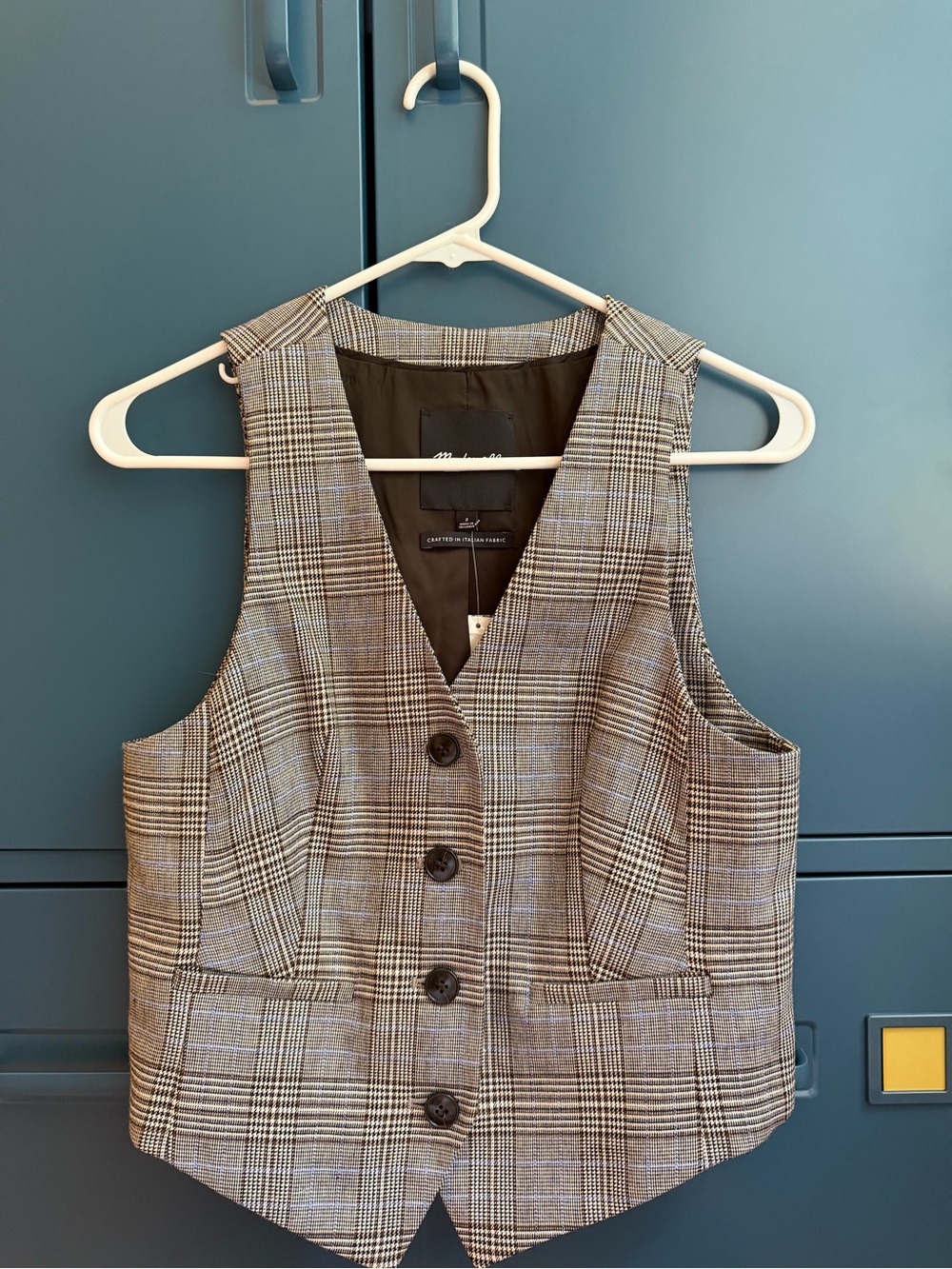 Madewell Women’s Gray Plaid Tailored Vest